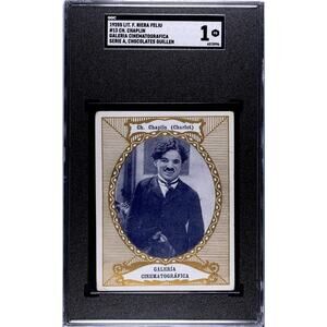 SUPER RARE 1920s Charlie Chaplin Chocolate Card Guillen SGC 1 Only 1 Graded
